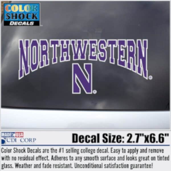 Northwestern University Wildcats Arched Northwestern Over N Outside Application Decal
