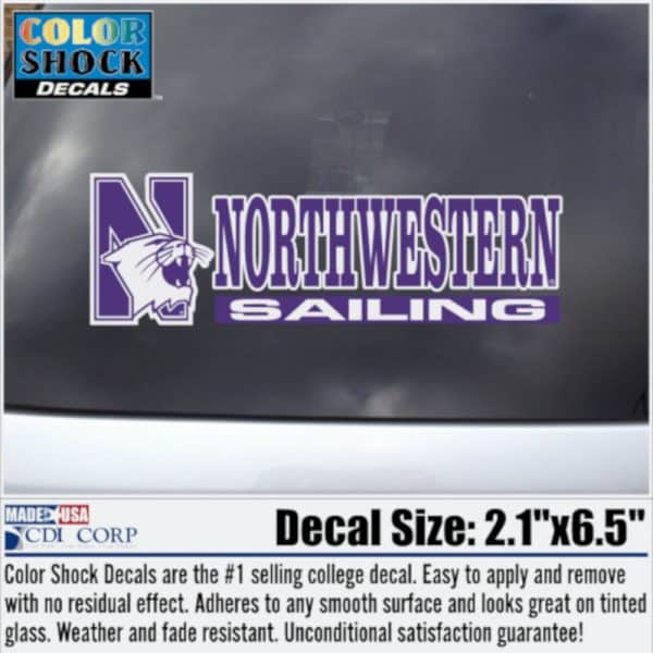 Northwestern University Wildcats Sailing Outside Application Decal