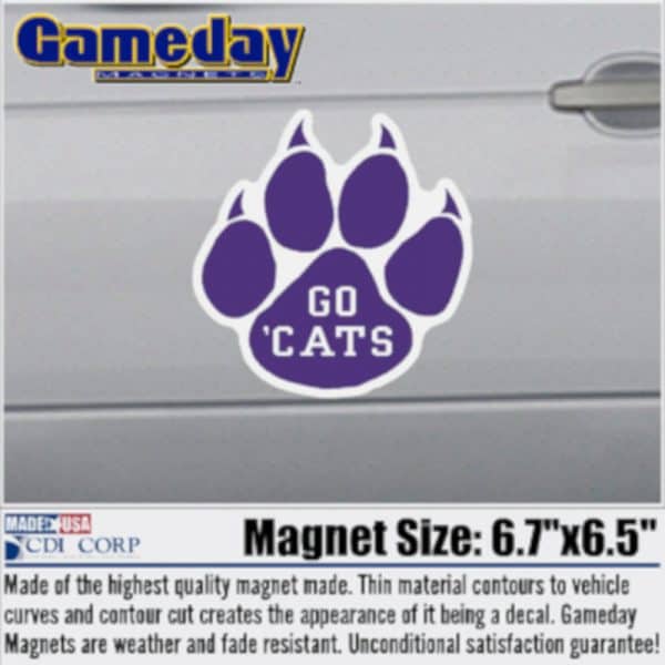Northwestern University Wildcats 4.5" Paw Design Go 'Cats Magnet