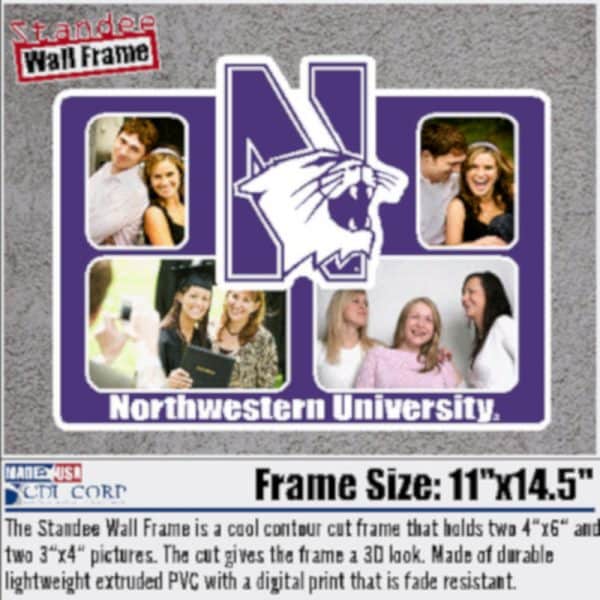 Northwestern University Laser Cut Acrylic Standee Wall Picture Frame