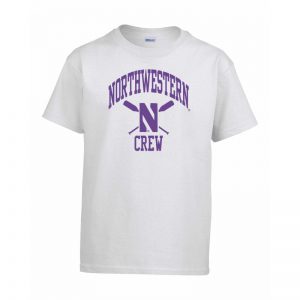 Northwestern University Wildcats White Short Sleeve Tee Shirt with Crew Design