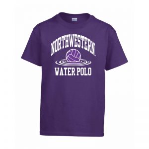 Northwestern Wildcats Men's Purple Short Sleeve Tee Shirt with Water Polo Design