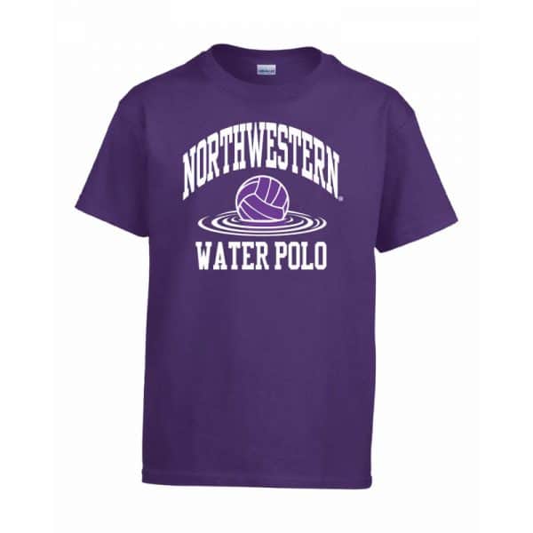 Northwestern Wildcats Men's Purple Short Sleeve Tee Shirt with Water Polo Design