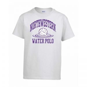 Northwestern Wildcats Men's White Short Sleeve Tee Shirt with Water Polo Design