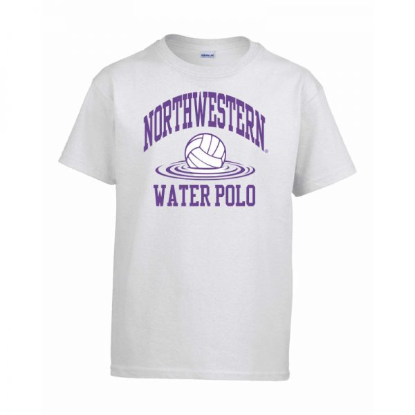 Northwestern Wildcats Men's White Short Sleeve Tee Shirt with Water Polo Design