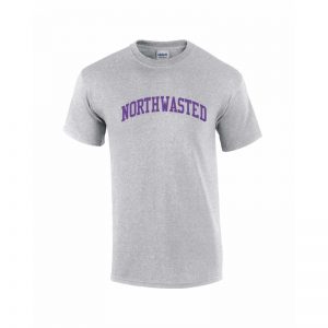 Men's Grey Short Sleeve Tee Shirt with "Northwasted" Design