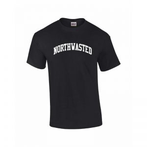 Men's Black Short Sleeve Tee Shirt with "Northwasted" Design