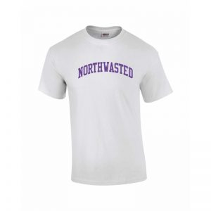 Youth White Short Sleeve Tee Shirt with "Northwasted" Design