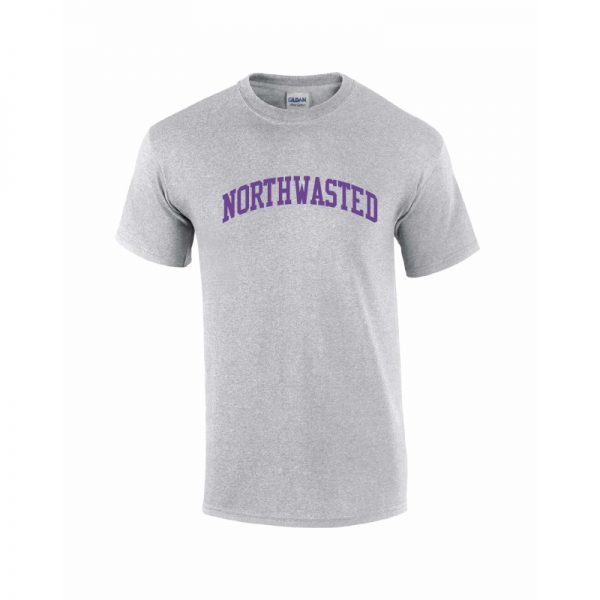 Youth Grey Short Sleeve Tee Shirt with "Northwasted" Design