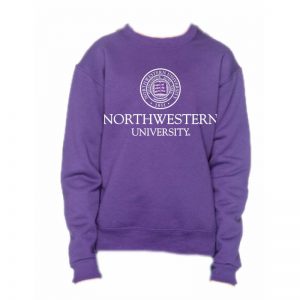 Northwestern University Wildcats Youth Purple Crewneck Sweatshirt with Northwestern University Seal Design