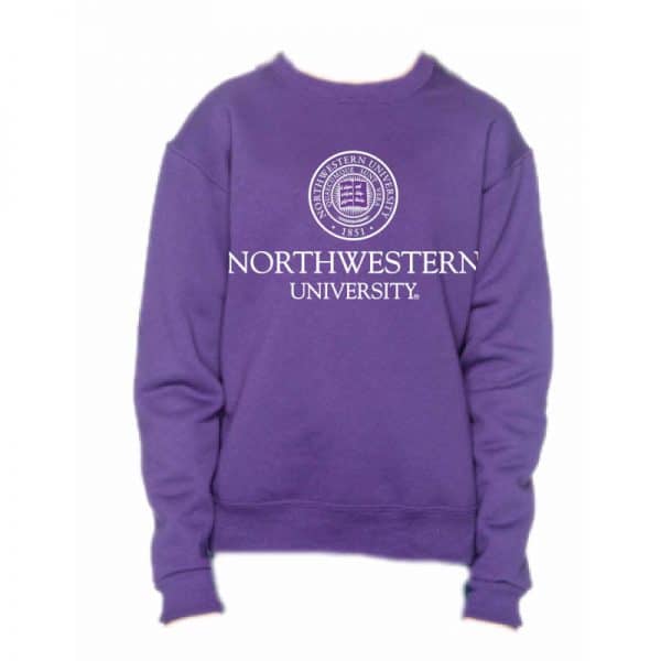 Northwestern University Wildcats Youth Purple Crewneck Sweatshirt with Northwestern University Seal Design