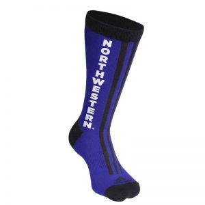 Northwestern University Wildcats Adult Purple & Black Stripped Socks