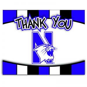 Northwestern University Wildcats "Thank You" Card with Envelope