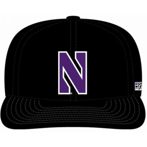Northwestern Wildcats Black Fitted Hat with Stylized N Design