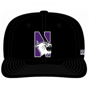 Northwestern Wildcats Black Fitted Hat with Stylized N-Cat Design