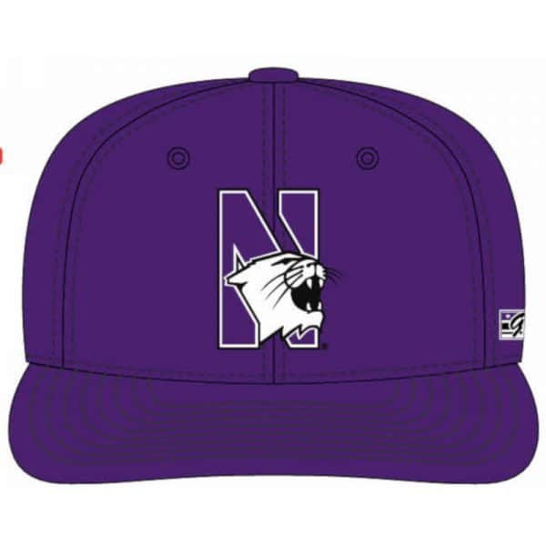 Northwestern Wildcats Purple Fitted Hat with Stylized N-Cat Design