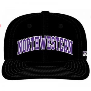 Northwestern Wildcats Black Fitted Hat with Arched Northwestern Design
