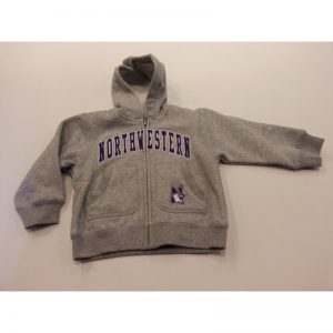 Northwestern Wildcats Grey Toddler Zip-Hood Sweatshirt     