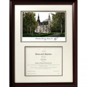 Northwestern University Graduate Framed Lithograph with Diploma Openning- Musuem Quality