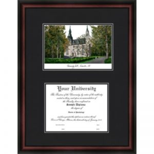 Northwestern University Diplomate Framed Lithograph with Diploma Openning