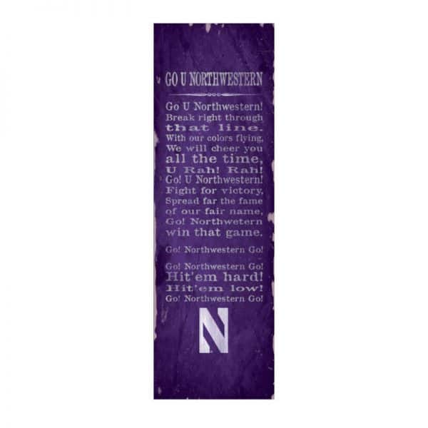 Northwestern Wildcats Small Vintage School Banner with Fight Sign Design