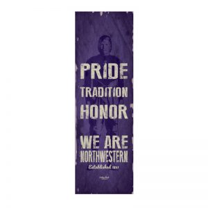 Northwestern Wildcats Small Vintage School Banner with "Pride Tradition Honor We Are Northwestern" Design