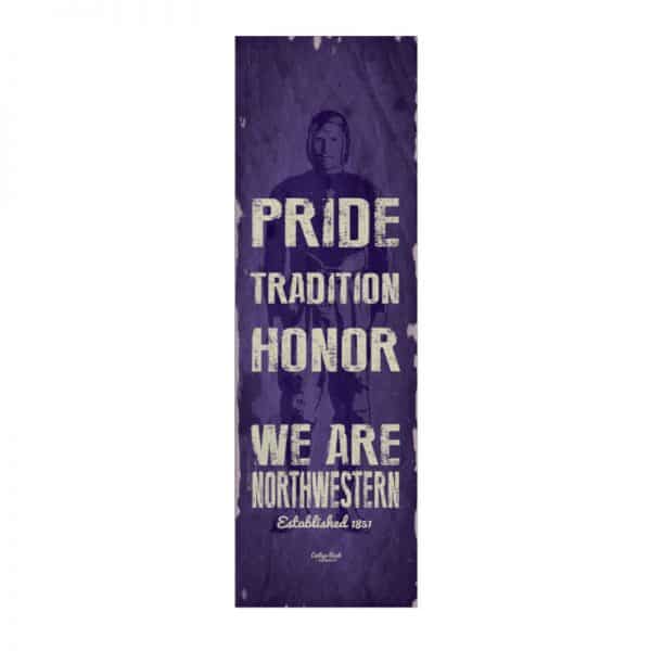Northwestern Wildcats Small Vintage School Banner with "Pride Tradition Honor We Are Northwestern" Design