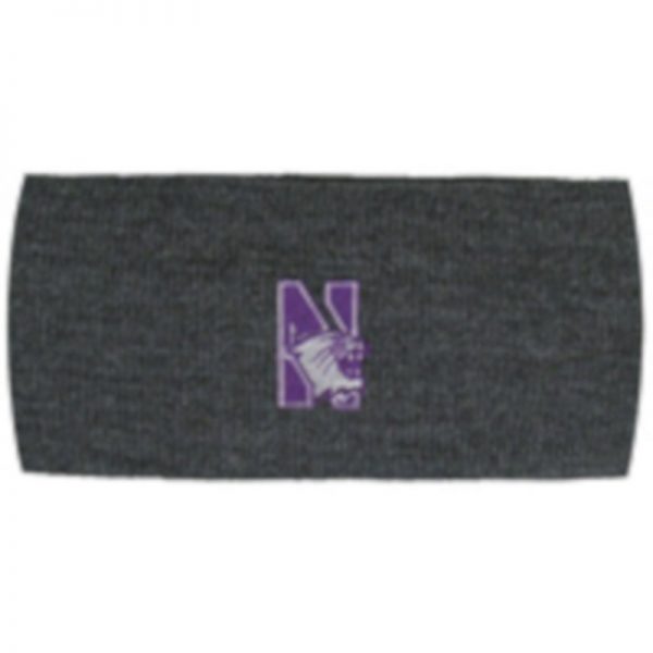Northwestern Wildcats Charcoal Knit Headband with N-Cat Design