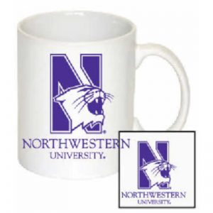 Northwestern Wildcats 11 oz. White Ceramic Coffee Mug with Mascot Design