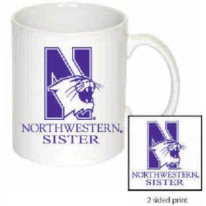 Northwestern University Wildcats 11 oz. White Ceramic Coffee Mug with Sister Design