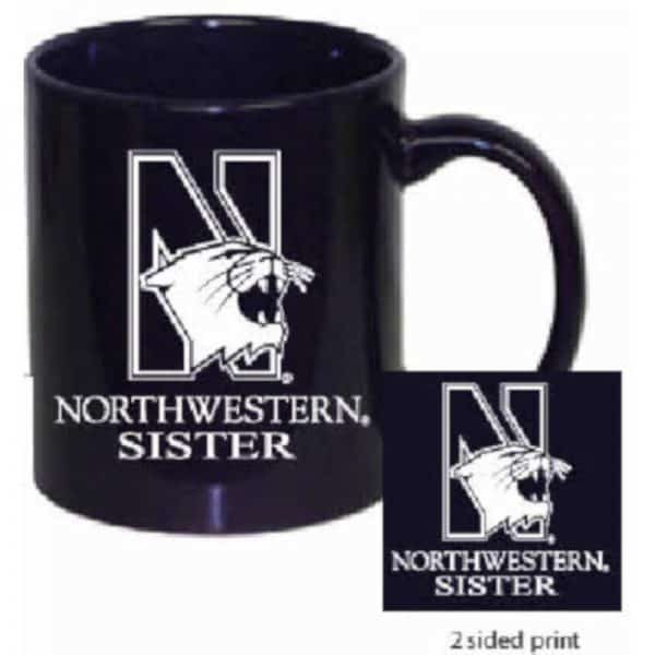 Northwestern Wildcats 11 oz. Purple Ceramic Coffee Mug  with Sister Design