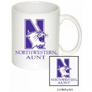 Northwestern University Wildcats 11 oz. White Ceramic Coffee Mug with Aunt Design
