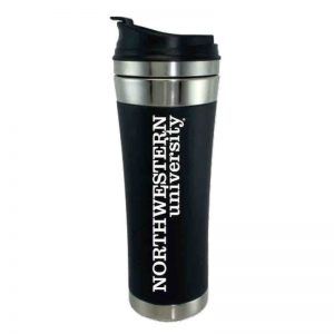 Northwestern Wildcats 14 oz. Laguna Esquire Black Stainless Steel Travel Mug with "Northwestern University" Design  