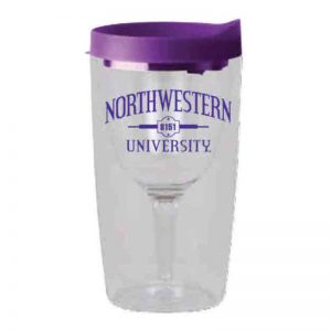 Northwestern Wildcats Tumbler Wine Glass with "Northwestern University 1851" Design     