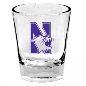 Northwestern University Wildcats 1.5 oz. Clear Shot Glass with N-Cat Design