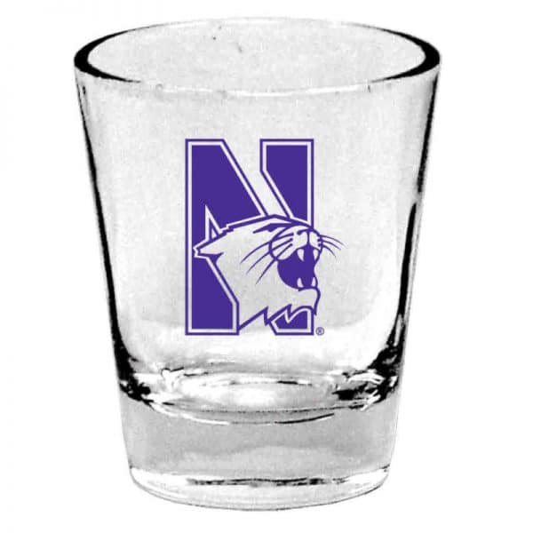 Northwestern University Wildcats 1.5 oz. Clear Shot Glass with N-Cat Design