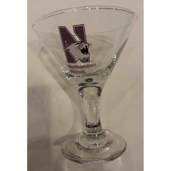 Northwestern Wildcats 3 oz. Mini Martini Glass with "N-cat" Design