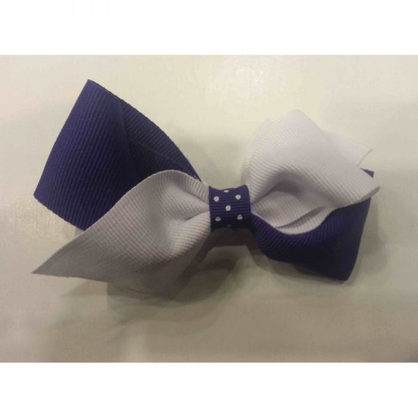 Purple & White Loop Bow