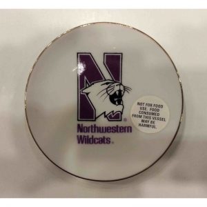 Northwestern Wildcats Ceramic Plate with N-Cat Design 4"