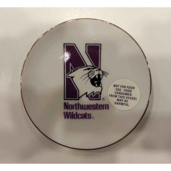 Northwestern Wildcats Ceramic Plate with N-Cat Design 4"