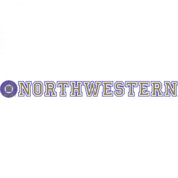Northwestern Wildcats Static Cling Inside Application Decal with Seal Design 1.5"X13.5"