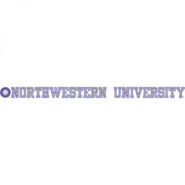 Northwestern Wildcats Static Cling Inside Application Decal with Seal Design 1.5"X23.5"