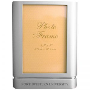 Northwestern Wildcats 3X5 Brushed Metal Frame with Northwestern University Design    