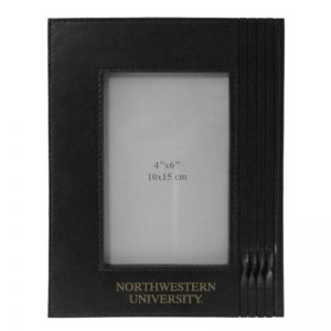 Northwestern Wildcats Black Leather 4X6 Photo Frames with Northwestern University Design