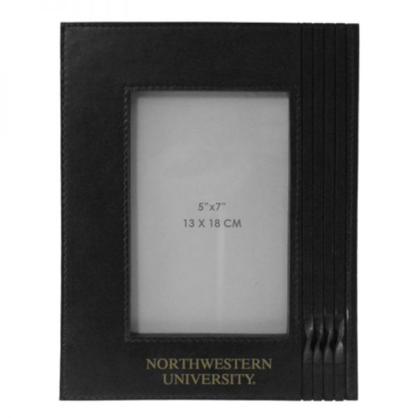 Northwestern Wildcats Black Leather 5x7 Photo Frames with Northwestern University  Design