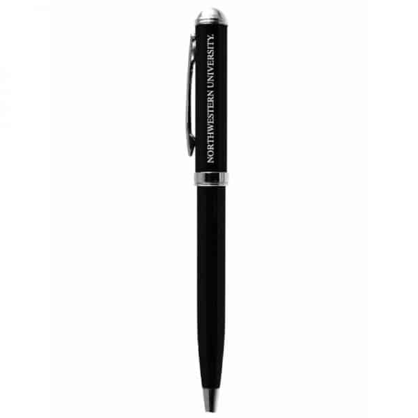 Northwestern Wildcats Laser Engraved Black Click Action Gel Ink Pen with Northwestern University Design