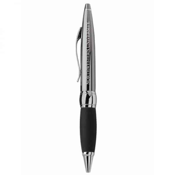 Northwestern Wildcats Laser Engraved Gunmetal Twist Action Pen with Northwestern University Design