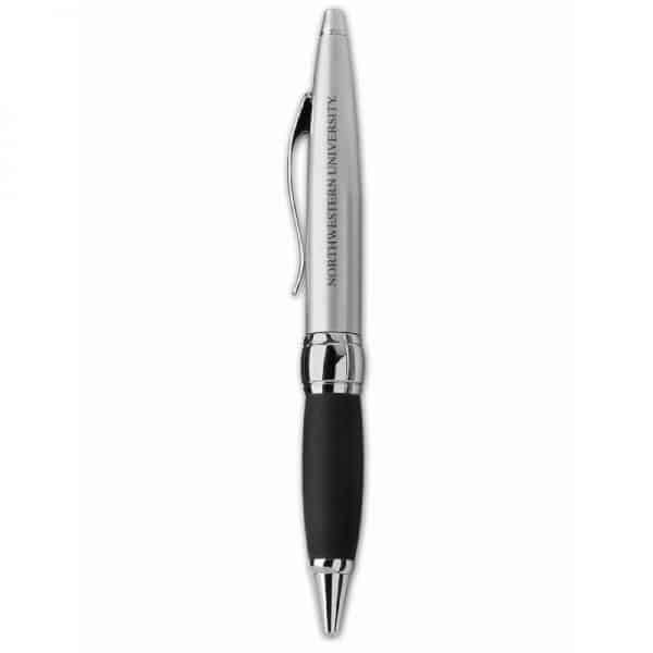 Northwestern Wildcats Laser Engraved Silver Twist Action Pen with Northwestern University Design