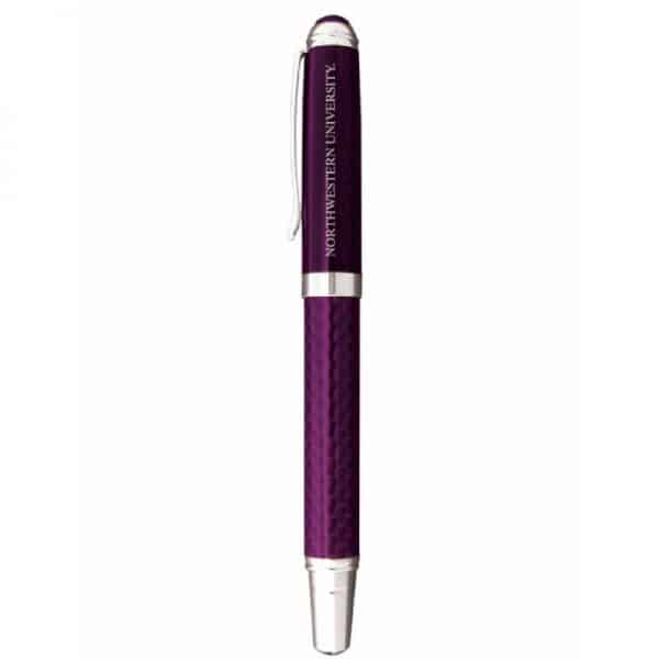 Northwestern Wildcats Laser Engraved Purple Carbon Fiber Ballpoint Pen with Northwestern University Design