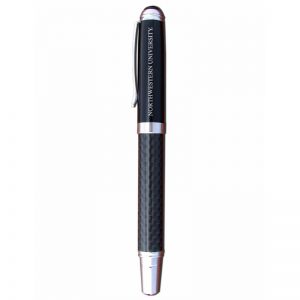 Northwestern Wildcats Laser Engraved Black Carbon Fiber Ballpoint Pen with Northwestern University Design